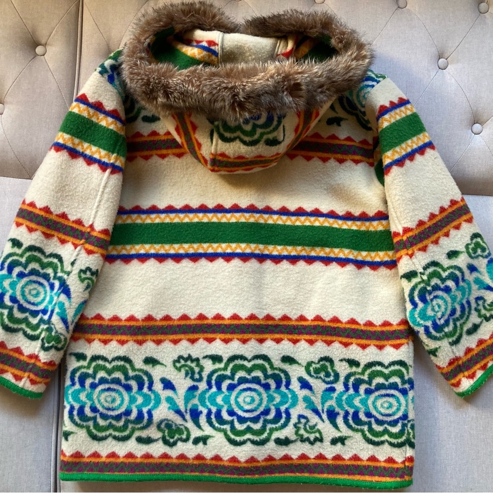 Vintage United Colors Of Benetton Wool Blanket Coat, Italy, Women’s Medium Large